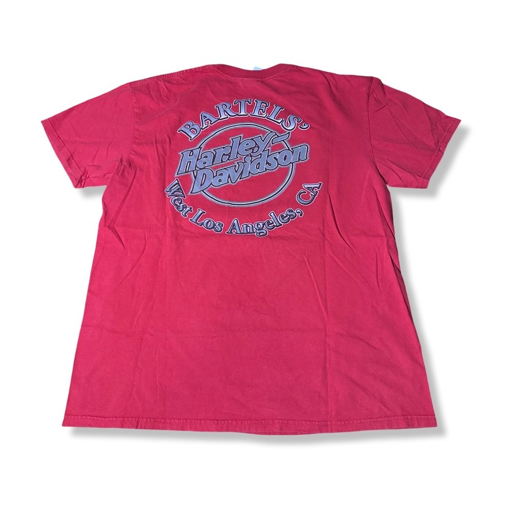 Harley-Davidson T-Shirt Mens XL Red Excellent Bartels West Los Angeles Graphic